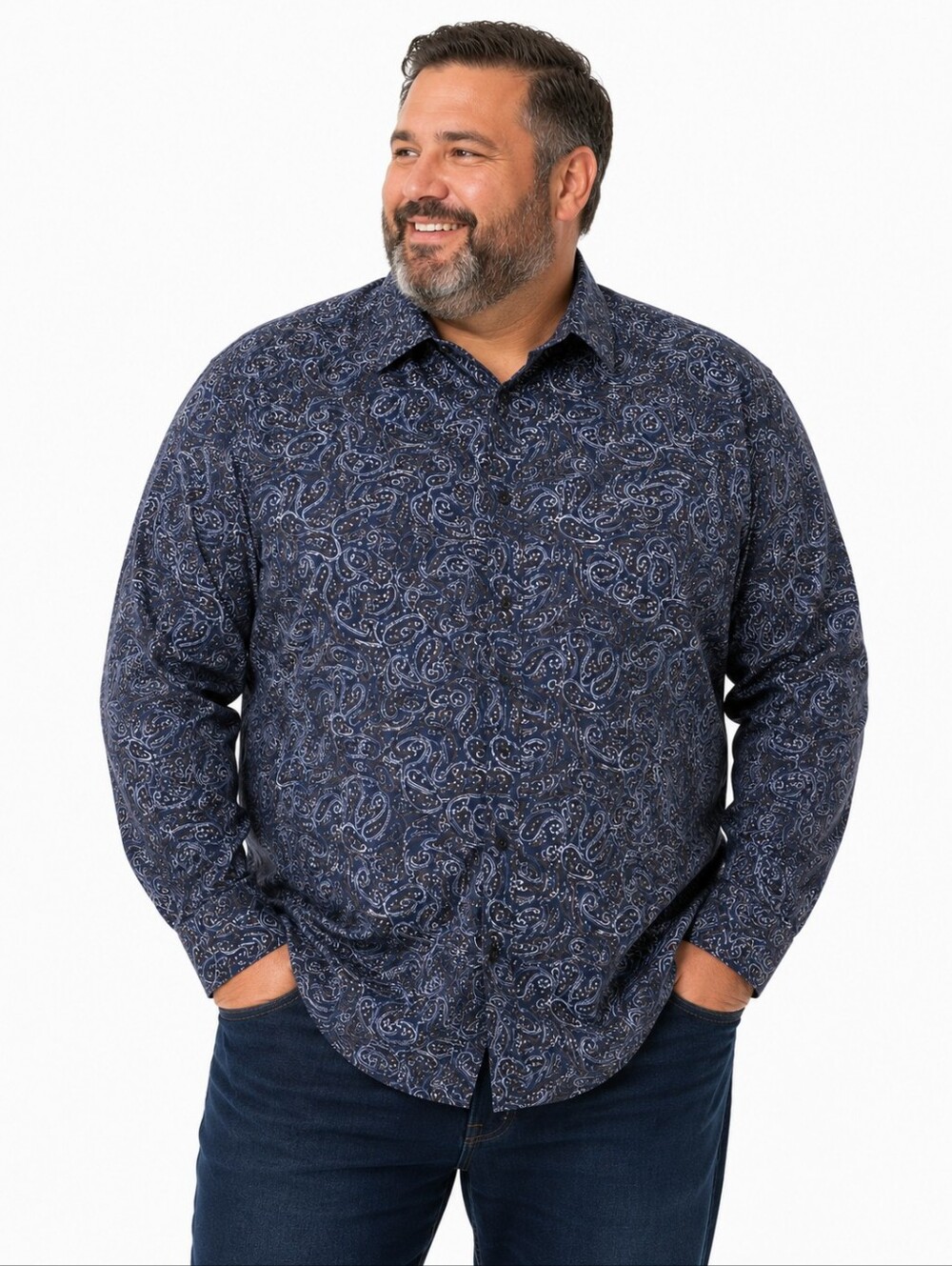 Daniel Hechter Paris Paisley Button-Up Shirt | Men's XXL | 100% Cotton